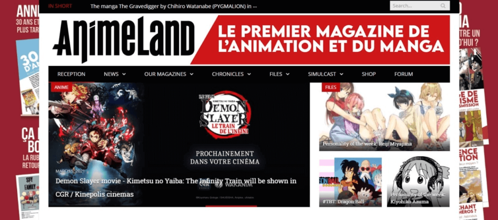 anime land website screenshot taken by using lightshot
