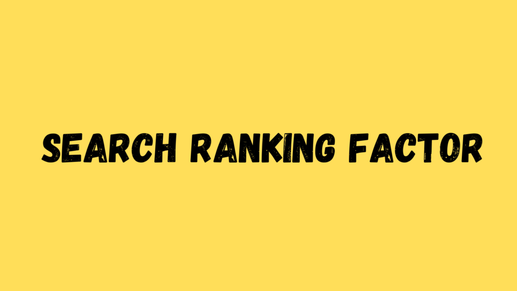 SERP ranking factor